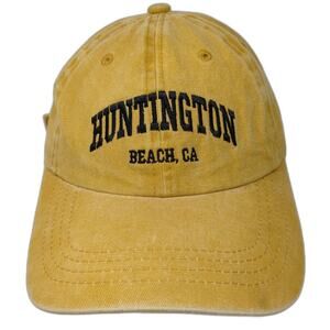 Huntington Beach, CA Slideback Baseball Cap Yellow One Size 6 Panel Nissi Caps